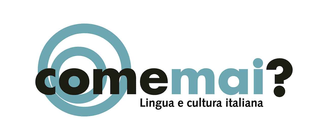 Logotipo academia de italiano Madrid Come Mai