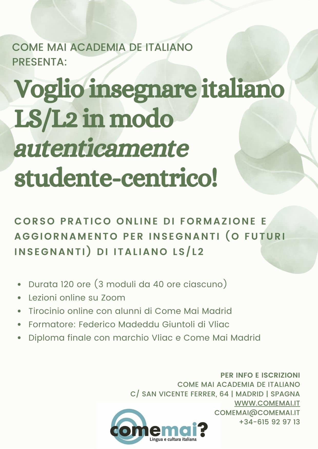 Corso di formazione per insegnanti italiano L2