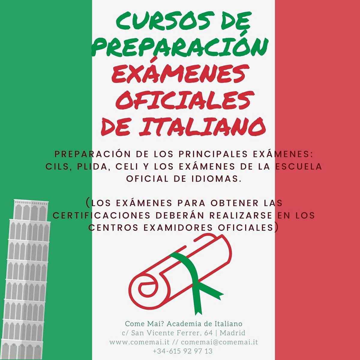 cursos de preparación exámenes oficiales de italiano